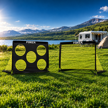 FORZA Pop-Up fótboltamörk (2 stk) með skotmarki – 122 × 91 cm