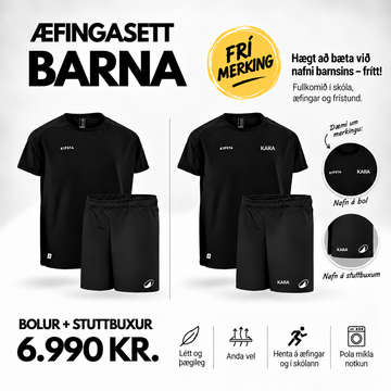 Íþróttasett - Stuttbuxur og bolur + Frí merking