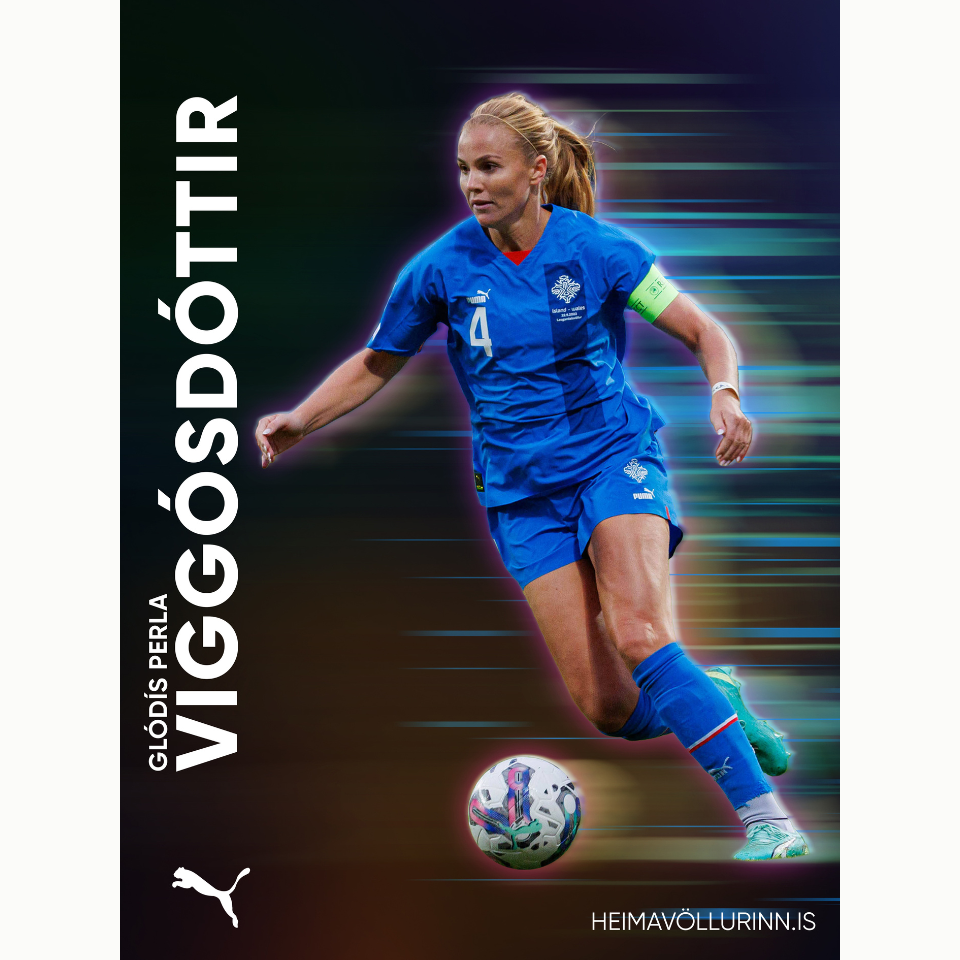 Plakat Glódís Perla Viggósdóttir Íslenska Landsliðið