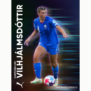 Plakat Karólína Lea Vilhjálmsdóttir íslenska landsliðið – ÁRITAÐ